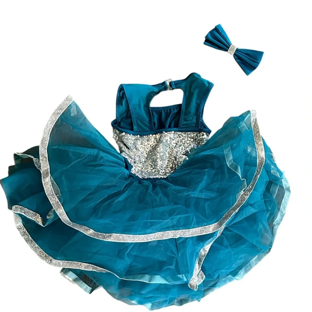 Weissman Teal and Silver Dance Costume